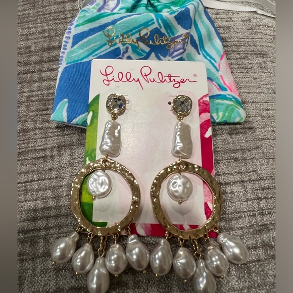 NWT Lilly Pulitzer Seaside Soleil Earrings in Gold Metallic - Picture 11 of 11